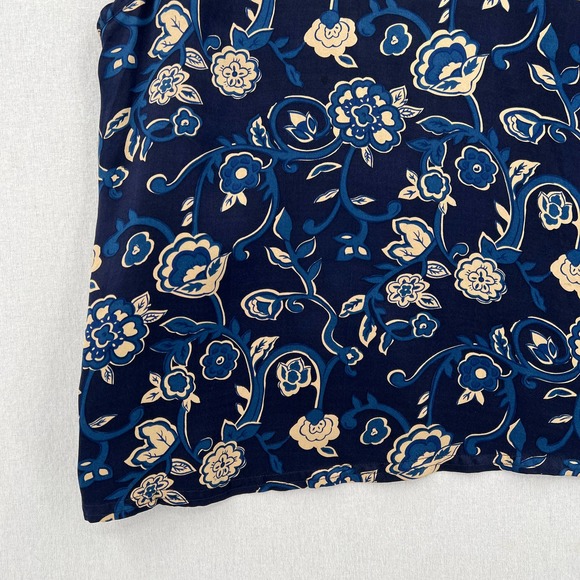 VINTAGE VICTORIAS SECRET Gold Label Shirt Womens XS Blue Silk Cami Tank Floral - Picture 3 of 8